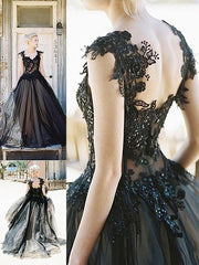 Ball Gown Sleeveless Sweetheart Lace Tulle Prom Evening Dresses