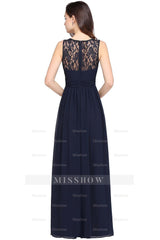 Beautiful A-Line Scoop Sleeveless Chiffon Bridesmaid Dresses