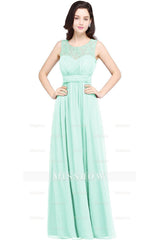 Beautiful A-Line Scoop Sleeveless Chiffon Bridesmaid Dresses