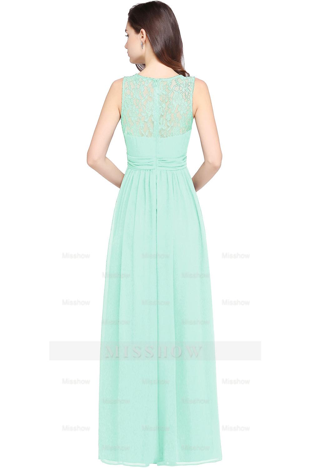 Beautiful A-Line Scoop Sleeveless Chiffon Bridesmaid Dresses