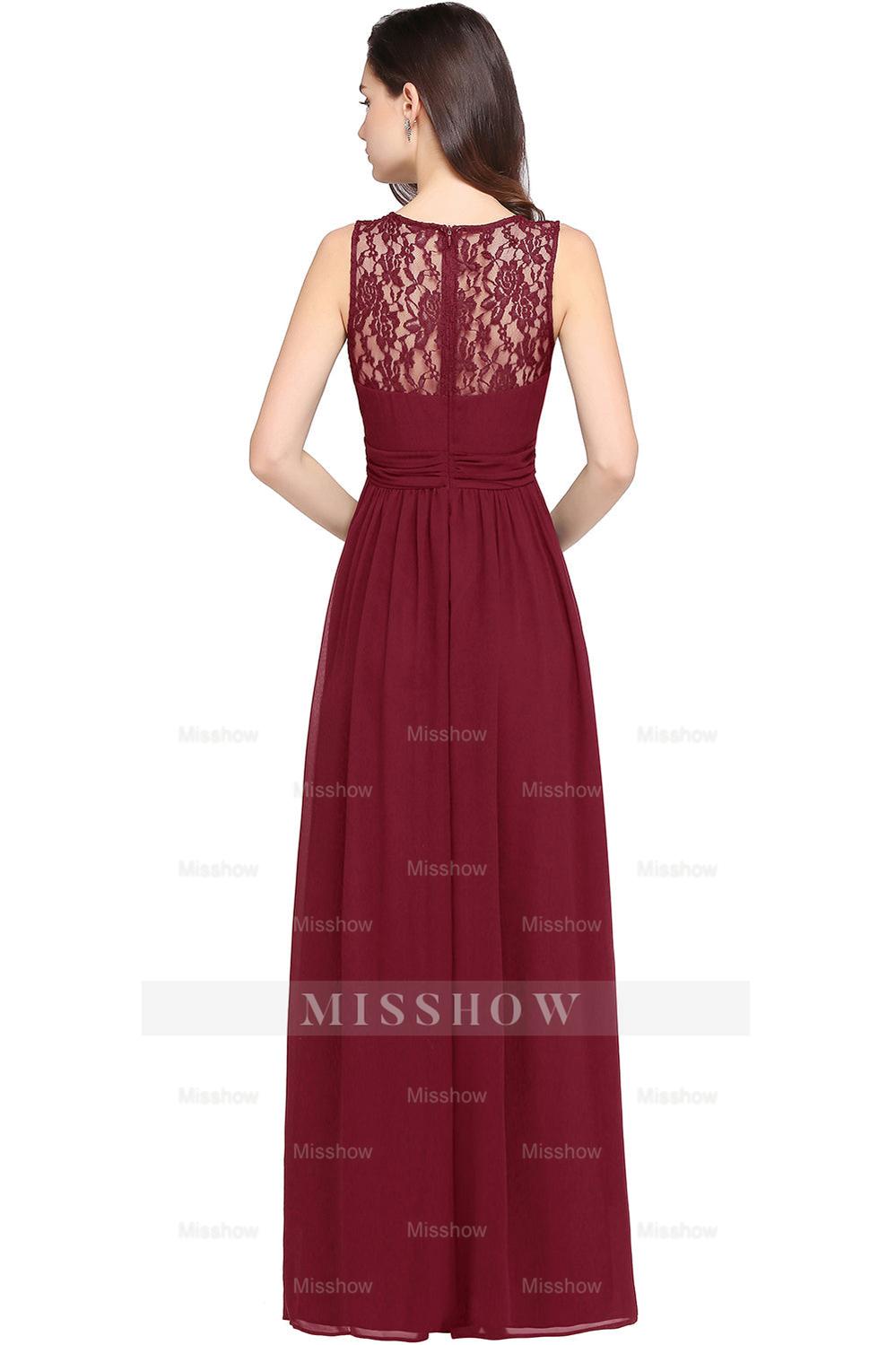 Beautiful A-Line Scoop Sleeveless Chiffon Bridesmaid Dresses