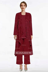 Beautiful Crew Long Sleeveless Sequined Mother of the Bride with Jacket