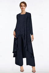 Beautiful Crew Long Sleeveless Sequined Mother of the Bride with Jacket