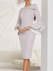 Beautiful Knee-Length Mother of the Bride Sheath/Column Jewel Neck Dresses