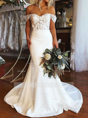 Beautiful Long Mermaid Sleeveless Wedding Dress With Lace