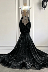 Beautiful Pink Sequined Sleeveless Straps Floor Length Beading Mermaid Prom Dress