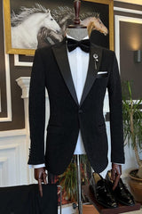 Bespoke Black Peaked Lapel Two-Piece Prom Suit for Men