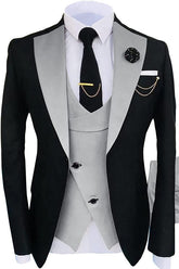 Bespoke Light Gray Shawl Lapel Three-Piece Prom Suit