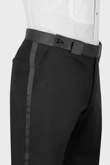 Black Double-Breasted Wedding Suit with Sequins and Peaked Lapel