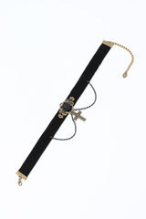 Black Halloween Cross Chain Choker