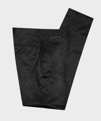 Black Jacquard Double-Breasted Peaked Lapel Men’s Suit