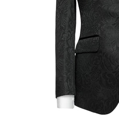 Black Jacquard Shawl Collar Two-Piece Slim Fit Wedding Suit