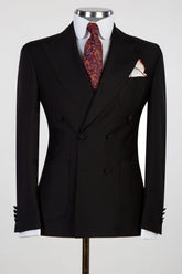 Black Peak Lapel Double Breasted Business Men’s Suits