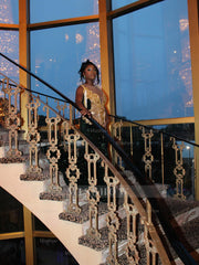 Bold Long Dark Green Sequined V-Neck Sleeveless Mermaid Prom Dress with Rhinestones and Tassels