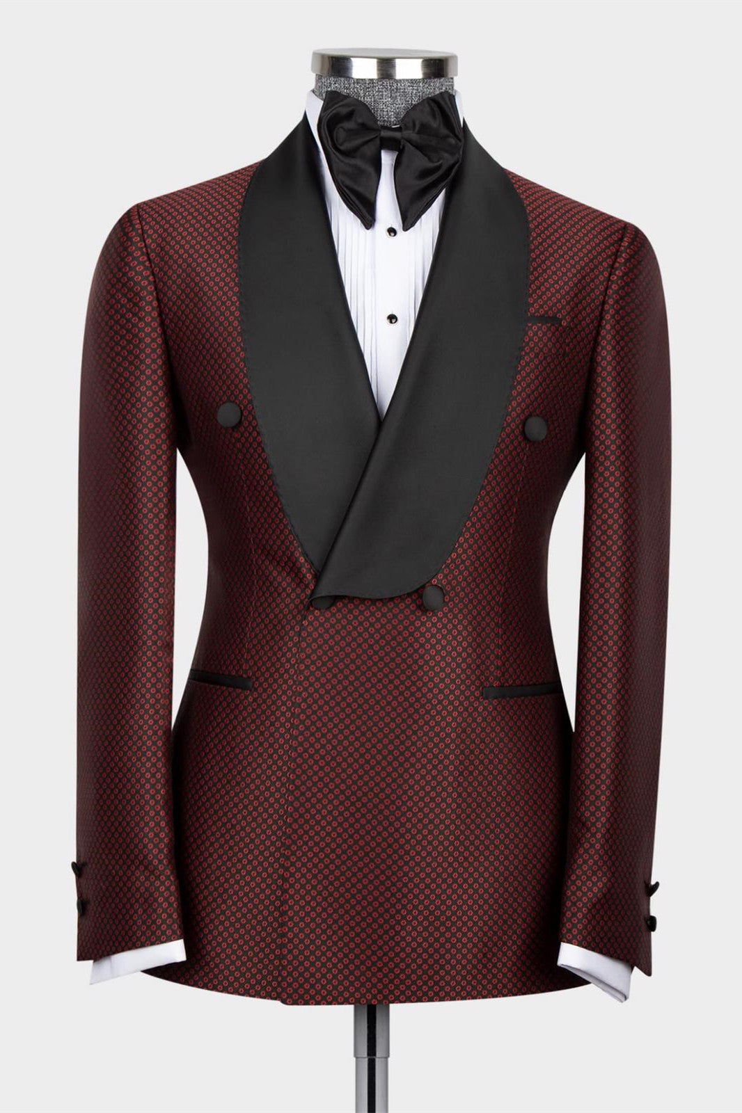 Burgundy Chic Shawl Collar Two-Piece Prom Suit for Men