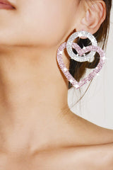 Sparkly Rhinestones Heart Earrings