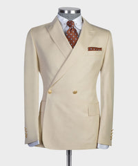 Champagne New Double Breasted Custom Men’s Suits