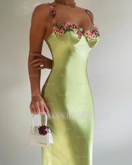 Charming Pink Appliques Sweetheart Spaghetti Strap Long Formal Dress