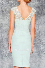 Charming Short Mint Chiffon Lace Mother of The Bride Dress with Jacket