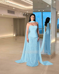 Charming Strapless Sleeveless Long Formal Dress With Beading Pleated