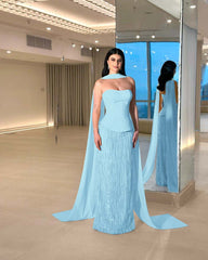 Charming Strapless Sleeveless Long Formal Dress With Beading Pleated