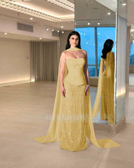 Charming Strapless Sleeveless Long Formal Dress With Beading Pleated