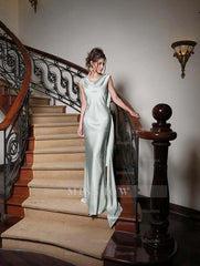 Charming V Neck Sleeveless Long Mermaid Formal Dress With Pleated