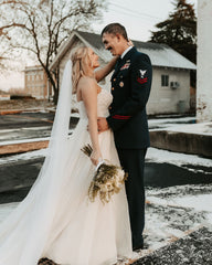 Charming White A-Line Strapless Beaded Sleeveless Tulle Long Wedding Dress With Pearls