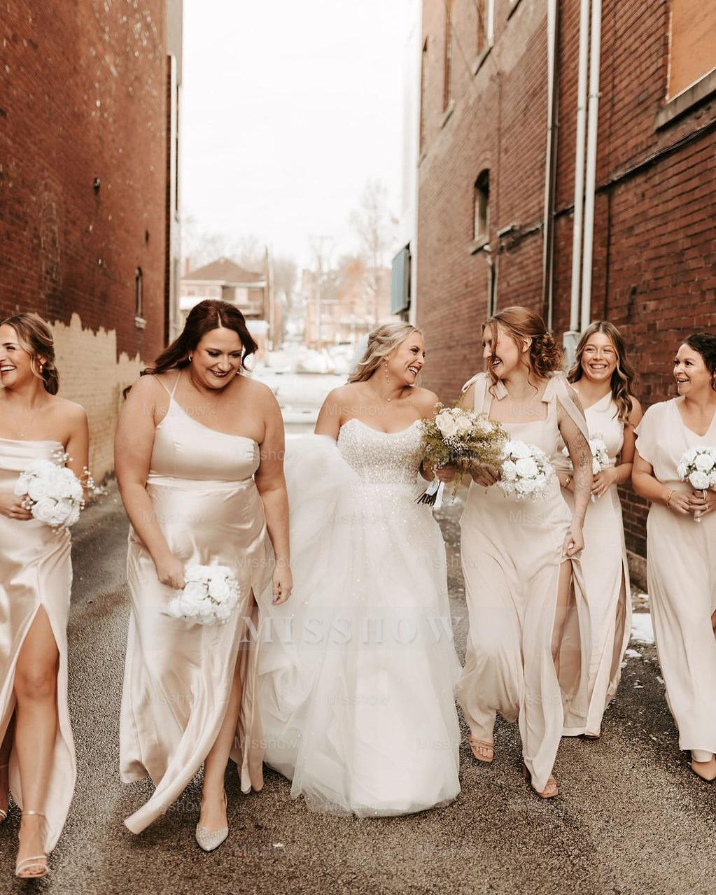 Charming White A-Line Strapless Beaded Sleeveless Tulle Long Wedding Dress With Pearls