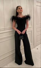 Chic Black Off-the-Shoulder Sleeveless Long Jump Suit