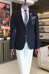Chic Black Single-Breasted Notched Lapel Men's Business Suit