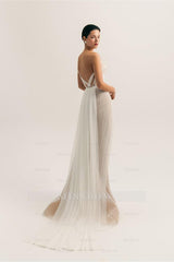Chic One Shoulder Sleeveless Long Split Formal Dress With Pleated