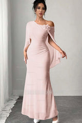 Chic Sleeveless Mermaid Long Formal Dress With Pleated Appliques