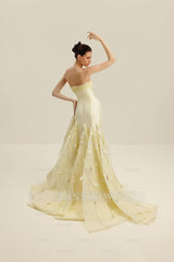 Chic Strapless Sleeveless Appliques Long Formal Dress With Beading