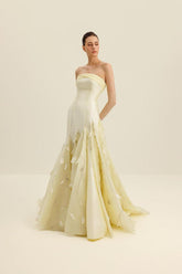 Chic Strapless Sleeveless Appliques Long Formal Dress With Beading