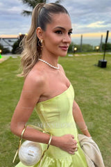 Chic Strapless Sleeveless Bateau Long Formal Dress With Pleated