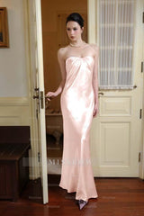 Chic Strapless Sleeveless Long Mermaid Formal Dress With Pleated