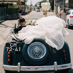 Chic White Ball Gown Sweetheart Off-The-Shoulder Sleeveless Beaded Cathedral Train Wedding Dress With Pearls