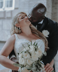 Chic White Mermaid Sweetheart Sleeveless Beaded Sequined Long Wedding Dress