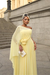 Chiffon One Shoulder Sleeveless Long Formal Dress With Pleated