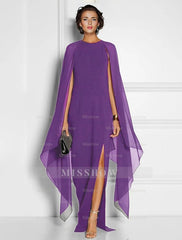 Chiffon Wedding Guest Dresses with Side Split in Sheath/Column Style