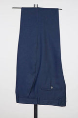 Classic Navy Blue Double-Breasted Peaked Lapel Prom Suit