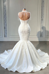 Classy Appliques Lace Tassel Sweetheart Sleeveless Chapel Mermaid Wedding Dresses
