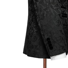 Contemporary Black Jacquard Shawl Collar Two-Piece Groom's Suit