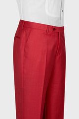 Crimson Peaked Lapel Wedding Men's Suit