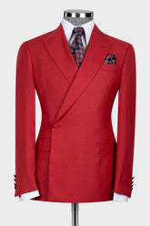 Crimson Peaked Lapel Wedding Men's Suit
