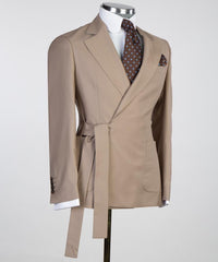 Custom Brown Notched Lapel Two-Piece Prom Ensemble