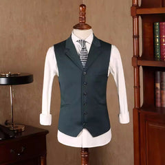 Decent Dark Green Notched Lapel Three-Piece Prom Suit