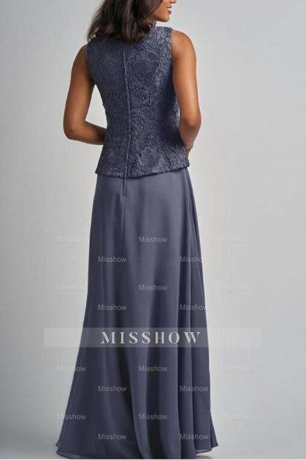 Designer Long Chiffon Lace Mother of The Bride Dress with Jacket