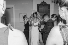 Designer Long White Strapless Column Satin Wedding Dress